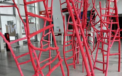 « Dancing ladders » oeuvre in situ hall d’entrée INSA Bourges